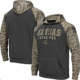 Men's Kansas Jayhawks Gray Camo Pullover Hoodie,baseball caps,new era cap wholesale,wholesale hats